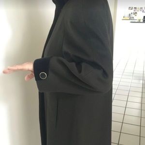 Full length olive green coat